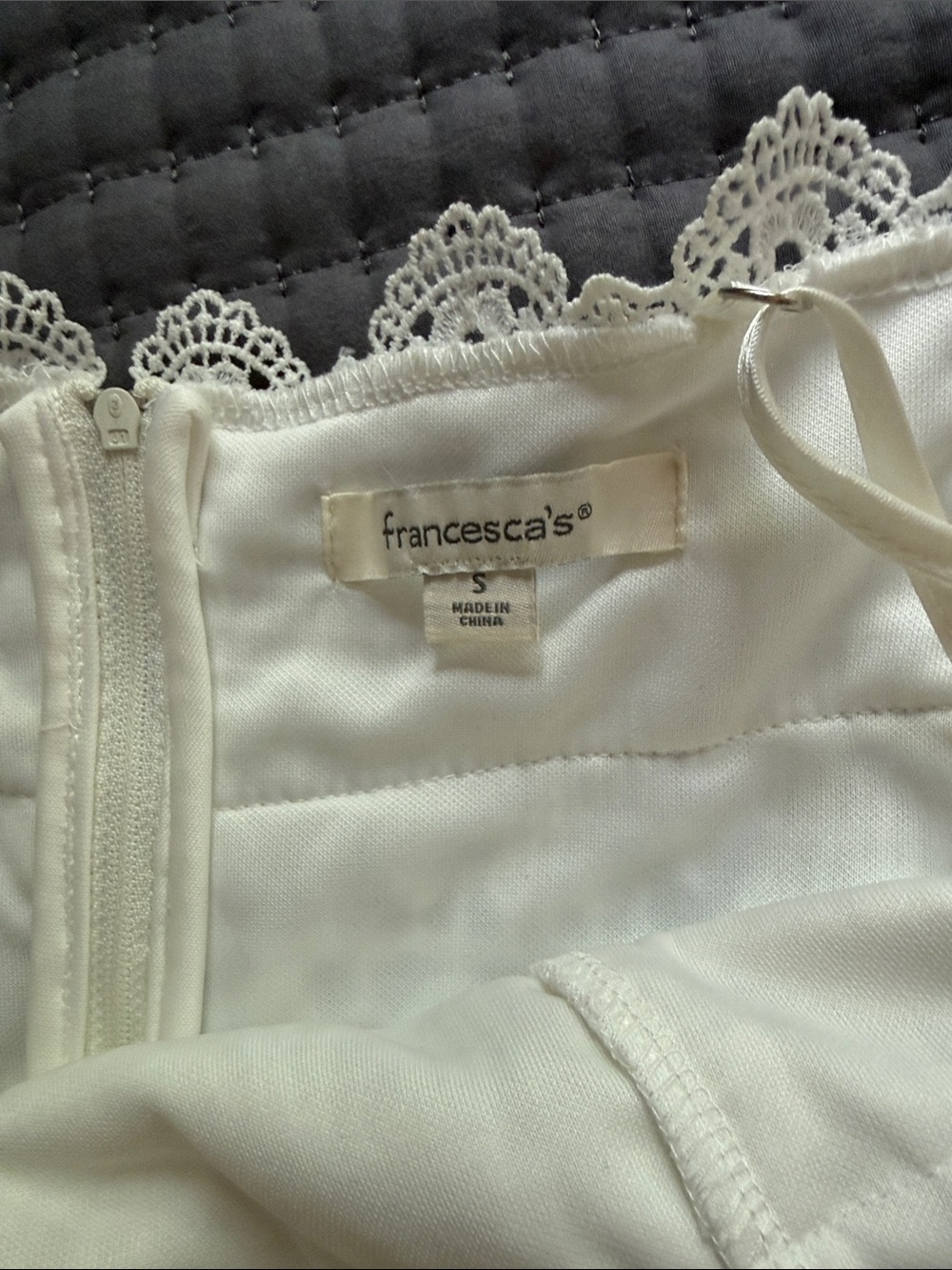 Francesca's Collections White Lace Off-Shoulder Girls Dress - Picture 2 of 4